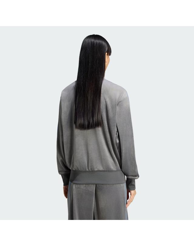 아디다스 아디다스 오리지널 파이어버드 벨루어 트랙 탑 벨벳 저지 자켓 그레이 LC8074 착용컷