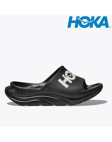 호카 HOKA 오라 애슬레틱 슬라이드 남녀 공용 리커버리 슬리퍼 샌들 블랙 1155154 BWHT