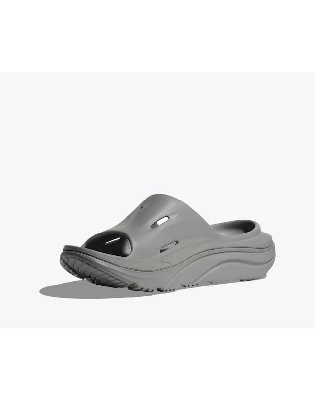 호카 호카 HOKA 오라 리커버리 슬라이드 3 남녀 공용 슬리퍼 샌들 그레이 1135061 GYGY 착용컷