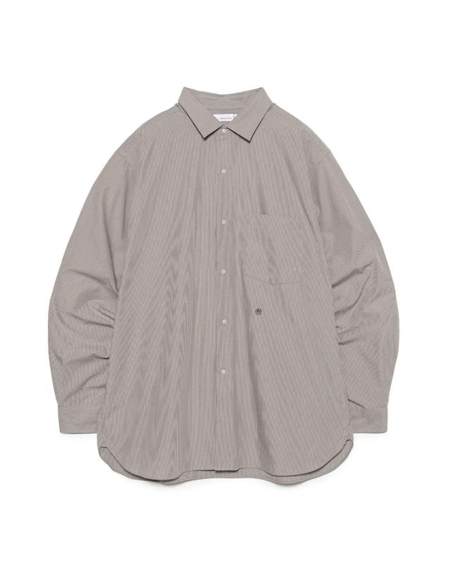 나나미카 나나미카 Regular Collar Striped Wind Shirt 스트라이프 셔츠 2컬러 S26FG062 착용컷
