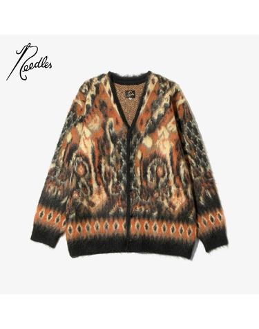 니들스 NEEDLES 모헤어 가디건 페이즐리 Mohair Cardigan 블랙 RW356