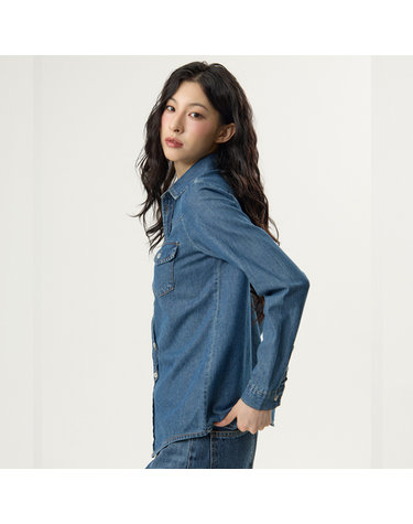 [언노운플라넷] 웨스턴 슬림 데님 셔츠 블루