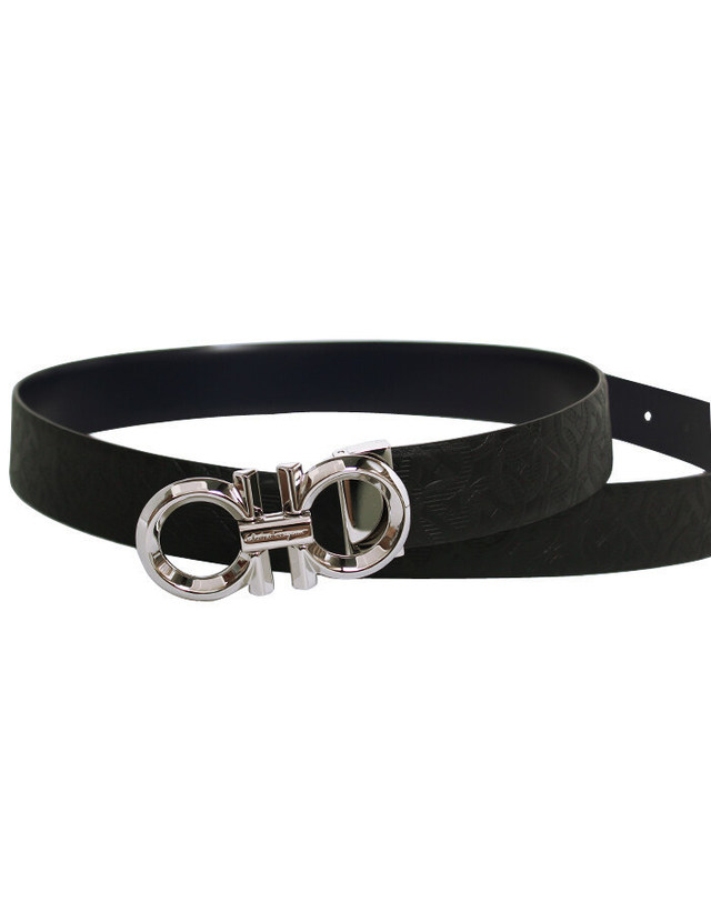 살바토레 페라가모 [명품] Ferragamo 페라가모 벨트 679939 0746527 NERONAVY남성 정장벨트 카키 착용컷