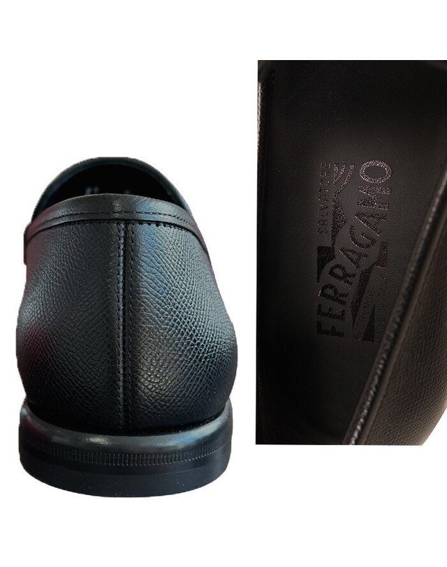 살바토레 페라가모 [명품] Ferragamo 페라가모 로퍼 CROWN 0688525 NERO 남성 로퍼 진한 그레이 착용컷