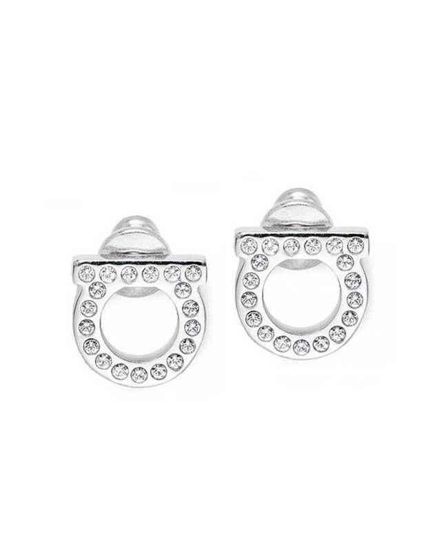 살바토레 페라가모 [명품] 페라가모 간치니 크리스탈 귀걸이 76 0123 SILVER 696577 밝은 블루 착용컷