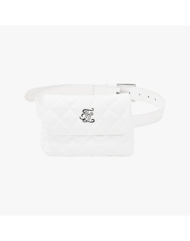 진주 로고 퀼팅 힙색 (화이트)