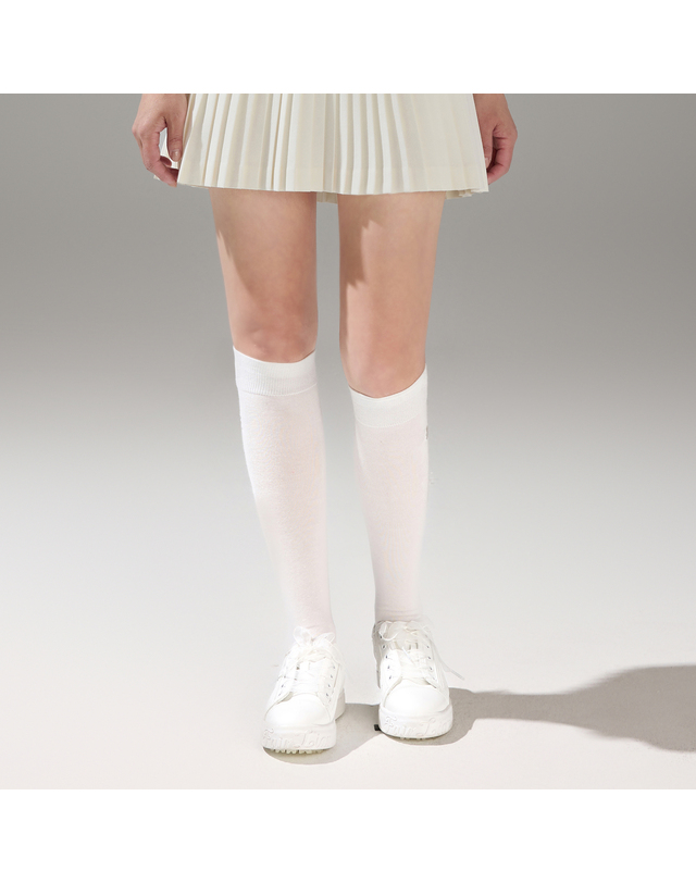 페어라이어 벨벳 리본 니삭스 (아이보리) 착용컷