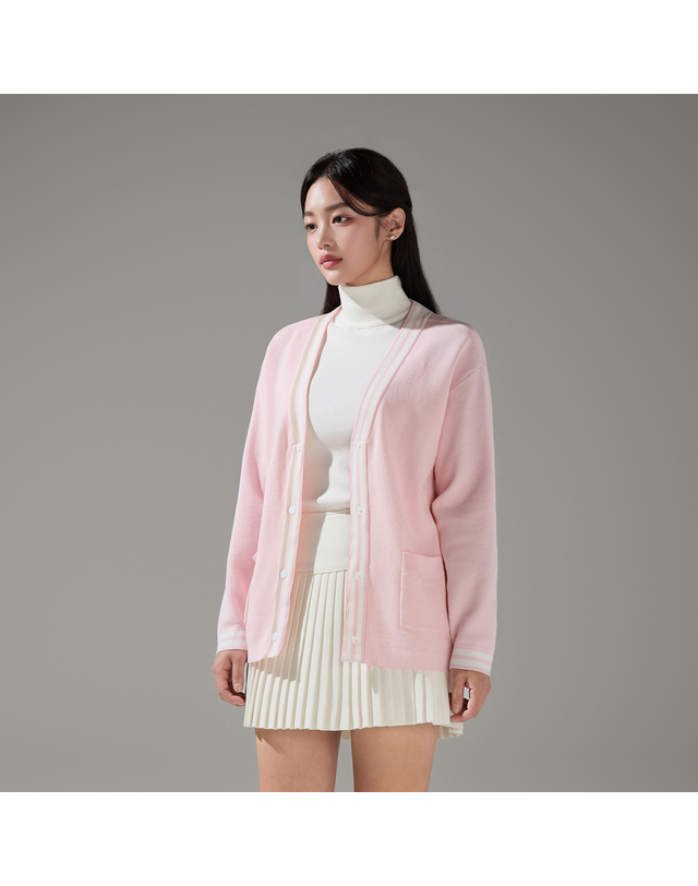 페어라이어 포켓 루즈핏 가디건 (핑크) 착용컷