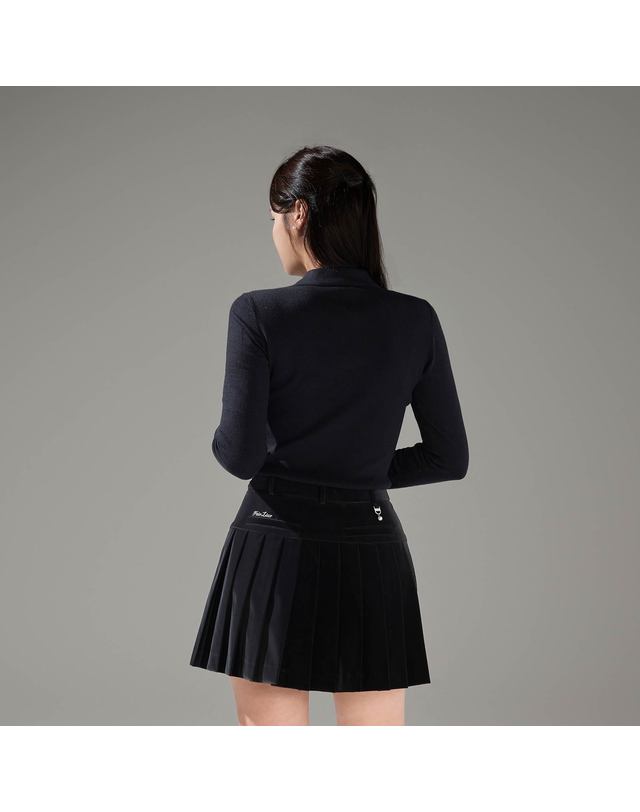 페어라이어 리본 기모 하이넥 티셔츠 (블랙) 착용컷