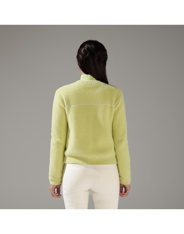 페어라이어 스티치 포인트 방풍 가디건 (라임) 착용컷