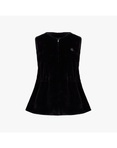 페이크 퍼 플레어 베스트 (블랙)