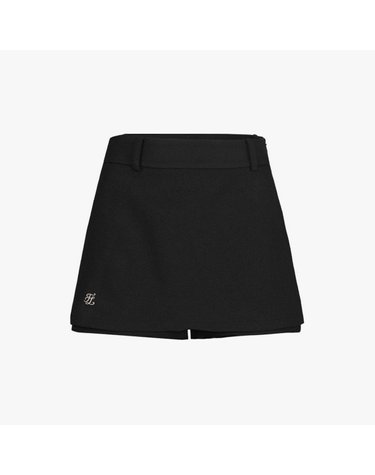 레이어드 랩 스커트 (블랙)
