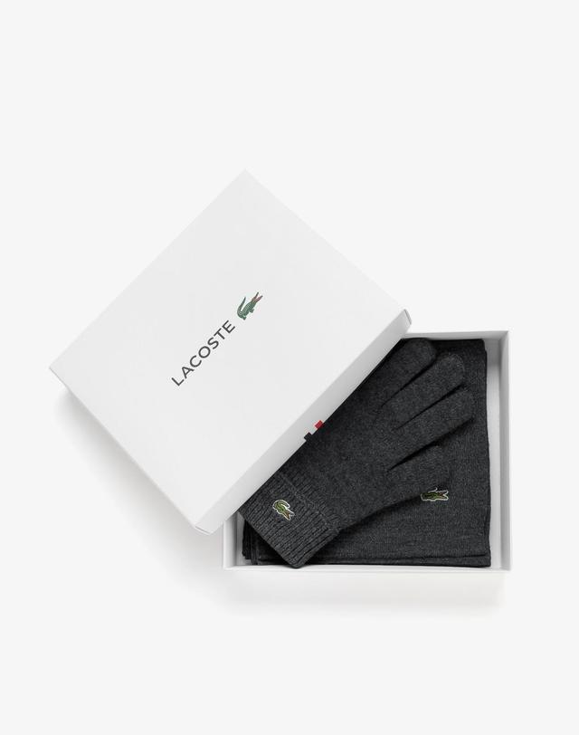라코스테 [라코스테 공식] 공용 머플러 장갑 기프트 세트 RE302E-55N 050 착용컷