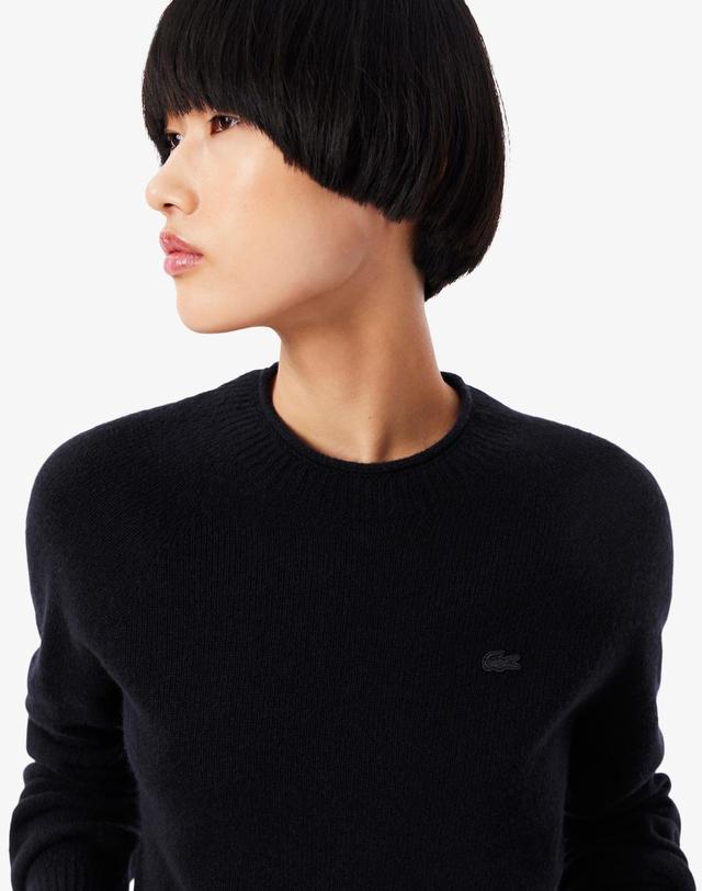 라코스테 [라코스테 공식] 여성 카디드울 크루넥 스웨터 AF4160-55N 166 착용컷