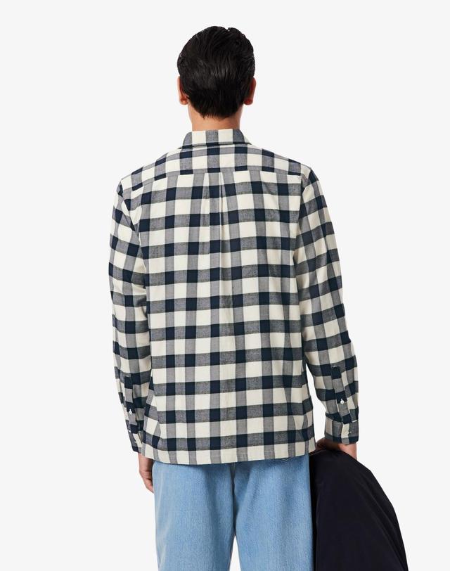 라코스테 [라코스테 공식] 남성 플란넬 빅체크 셔츠 CH8534-55N BIR 착용컷