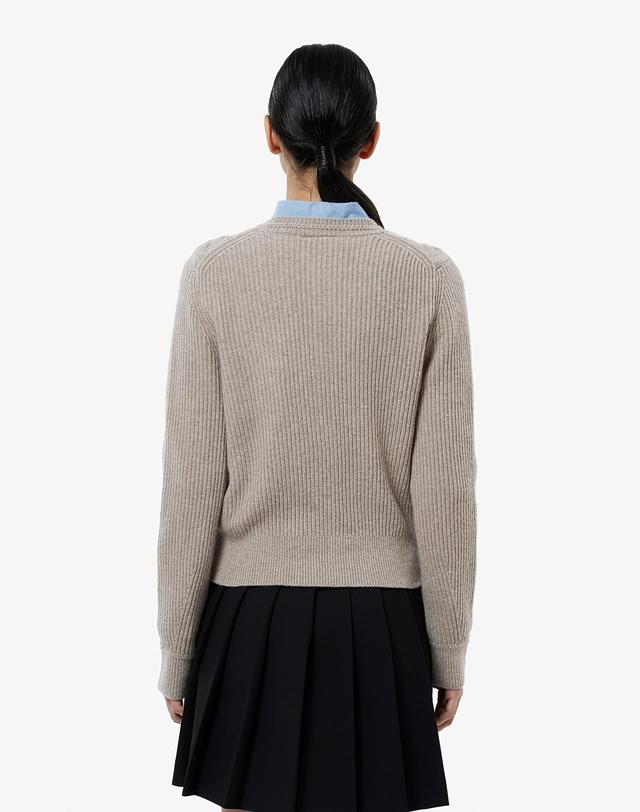 라코스테 [라코스테 공식] 여성 케이블 크롭 가디건 AF789E-55N 02S 착용컷