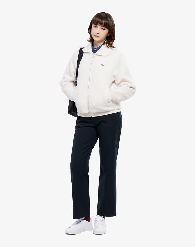 라코스테 [라코스테 공식] 여성 스트레이트 FW 플란넬 크롭팬츠 HF671E-55N YZP 착용컷