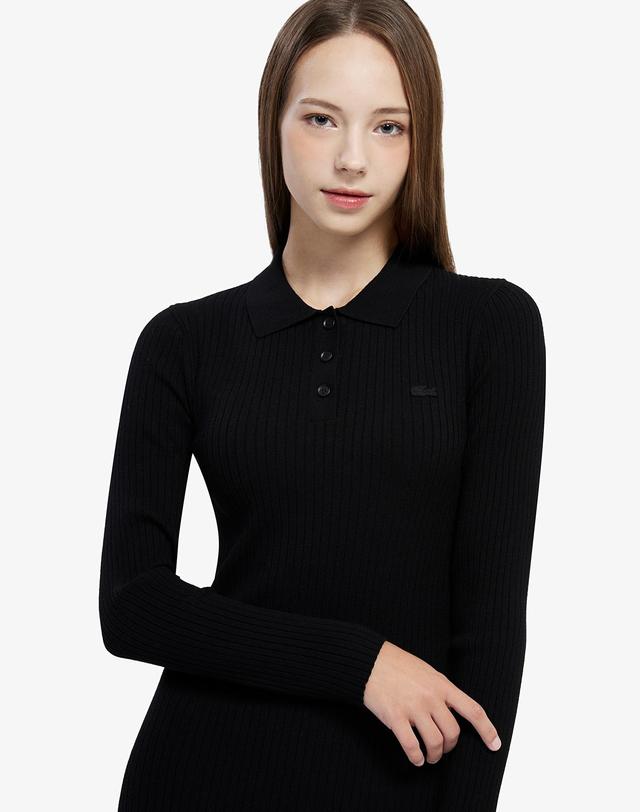 라코스테 [라코스테 공식] 여성 립조직 카라 드레스 EF997E-55N 031 착용컷