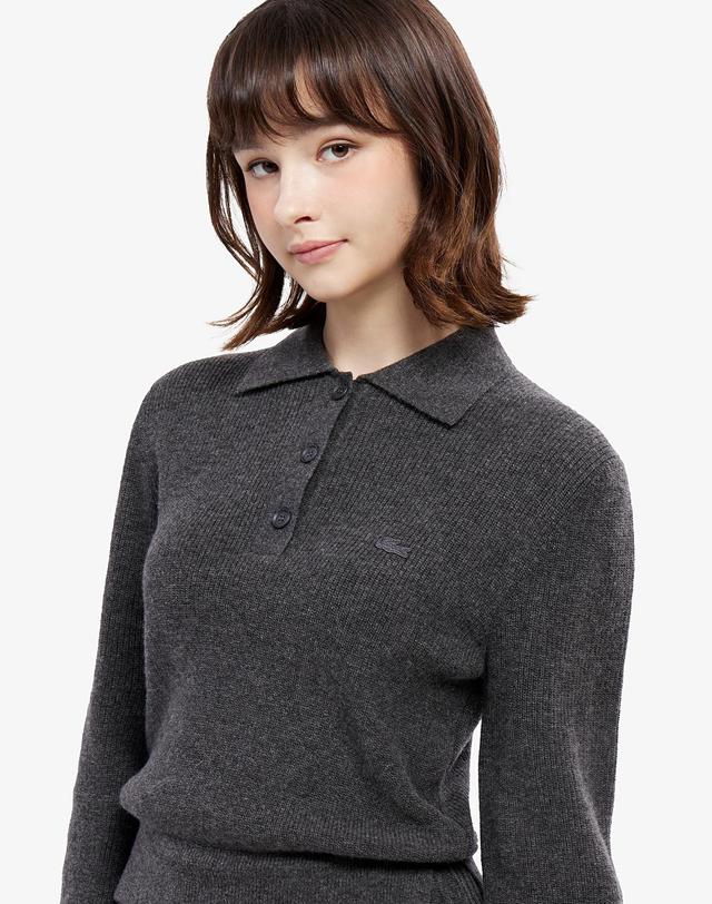 라코스테 [라코스테 공식] 여성 핏앤플레어 스웨터 드레스 EF294E-55N 050 착용컷