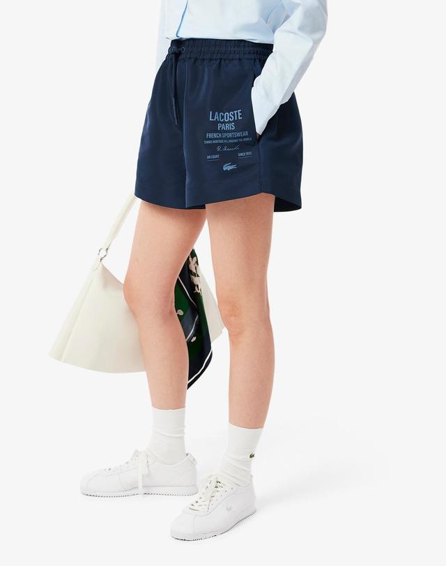 라코스테 [라코스테 공식] 여성 LACOSTE 워딩 쇼츠 FF9845-55G 166 착용컷