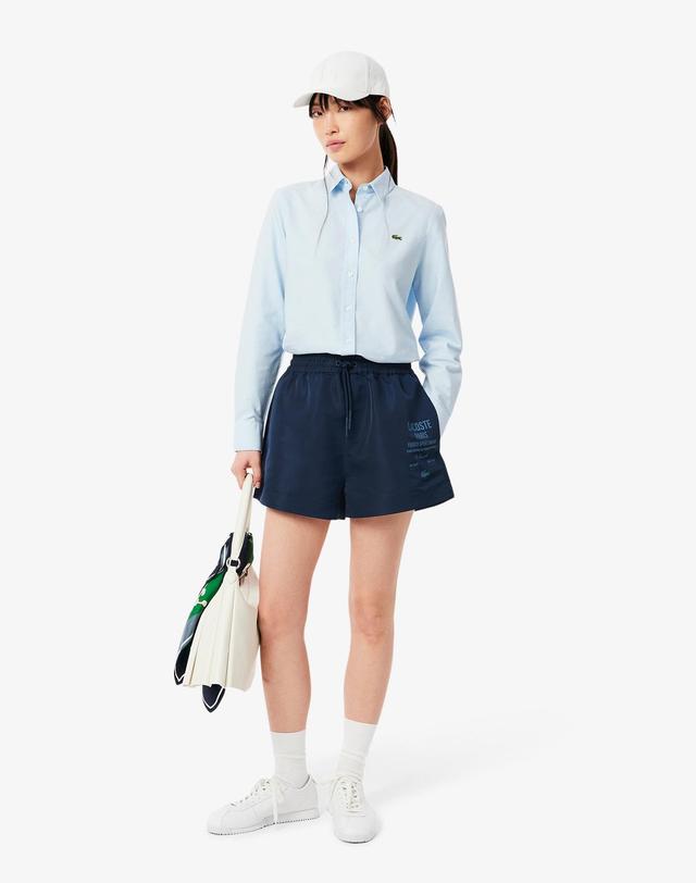 라코스테 [라코스테 공식] 여성 LACOSTE 워딩 쇼츠 FF9845-55G 166 착용컷