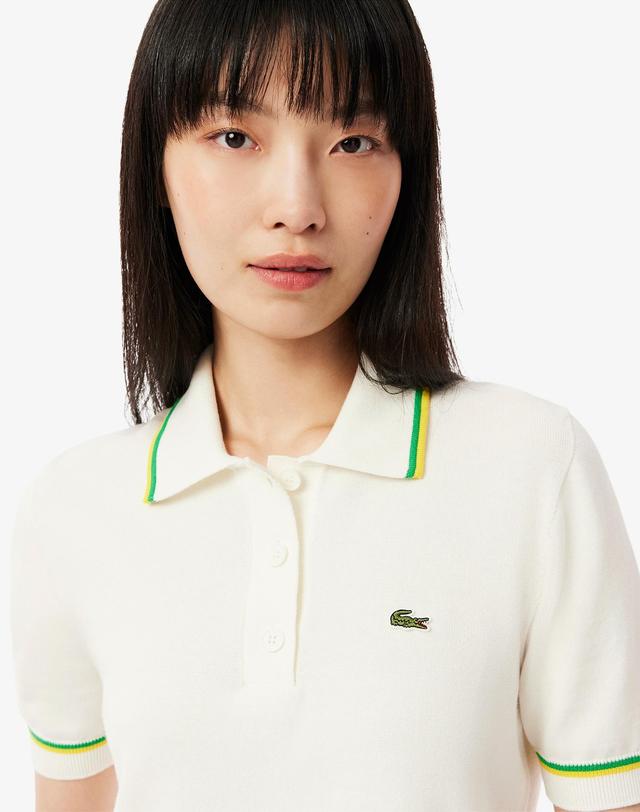 라코스테 [라코스테 공식] 여성 컬러티핑 폴로 스웨터 AF9283-55G DII 착용컷