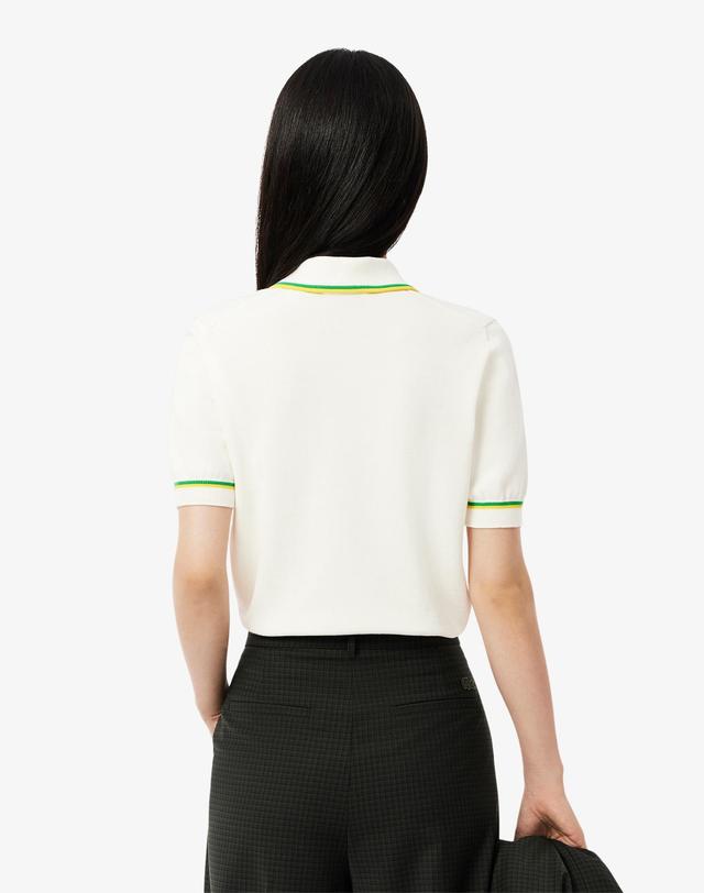 라코스테 [라코스테 공식] 여성 컬러티핑 폴로 스웨터 AF9283-55G DII 착용컷