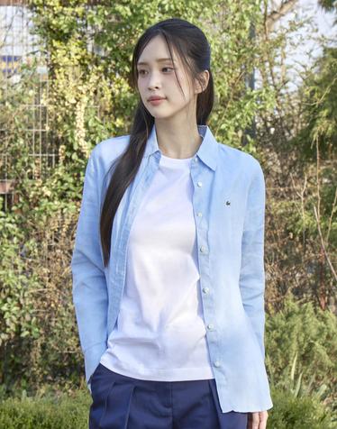 [라코스테 공식] 여성 레귤러핏 린넨 셔츠 CF005E-56G HBA