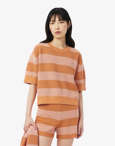 [라코스테 공식] 여성 썸머 스트라이프 반팔 스웨터 AF9859-56G 4IM