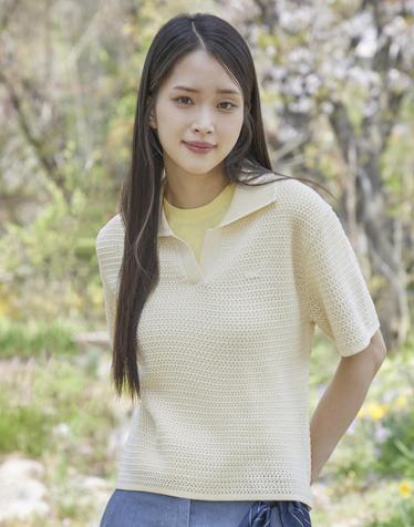[라코스테 공식] 여성 크로셰 스웨터 폴로 셔츠 PF615E-56G 056