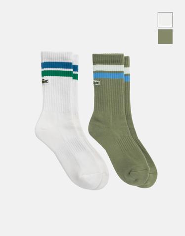 [라코스테 공식] 공용 볼드 스트라이프 스포츠 삭스 RA136E-56G 2종 택1