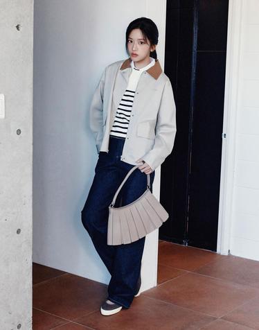 [라코스테 공식] 여성 세미와이드 데님 팬츠 HF816E-56GR HDE