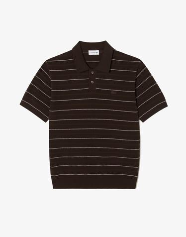 [라코스테 공식] 남성 핀 스트라이프 부클 믹스 반팔 스웨터 폴로 셔츠 PH289E-56N DPD