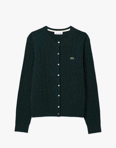 [라코스테 공식] 여성 케이블 크루넥 가디건 AF093E-56N YZP