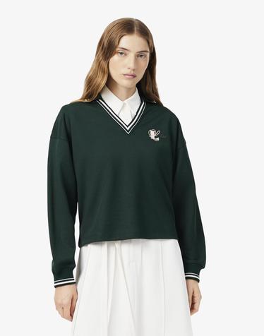 [라코스테 공식] 여성 MIF 오픈 카라 스웻 셔츠 SF8359-56N YZP