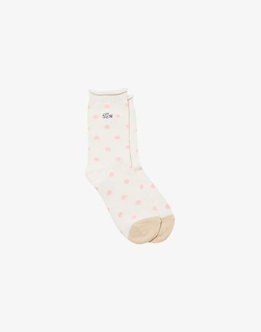 [라코스테 공식] 여성 말림단 도트 중목 양말 RA153E-56N XFJ