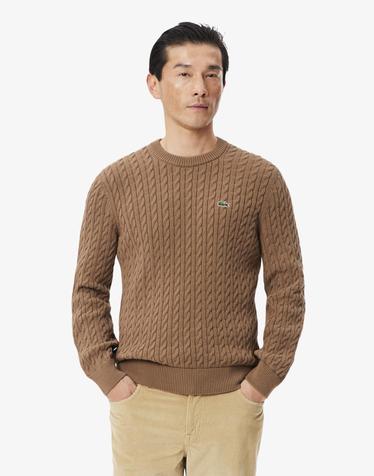 [라코스테 공식] 남성 코튼 케이블 크루넥 풀오버 AH7627-56N UQW