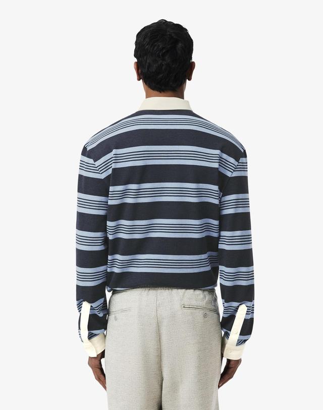 라코스테 [라코스테 공식] 남성 긴팔 럭비 폴로 셔츠 KH1561-56G ZEB 착용컷