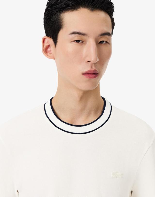 라코스테 [라코스테 공식] 남성 배색 팁핑 라인 매치 피케 반팔 티셔츠 TH1004-56G 70V 착용컷