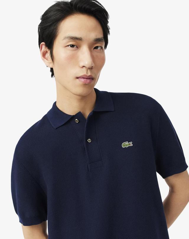 라코스테 [라코스테 공식] 남성 링스링스 반팔 폴로 스웨터 AH1043-56G 166 착용컷
