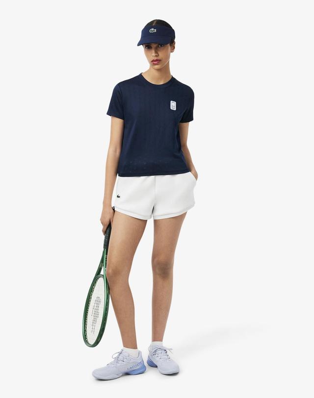 라코스테 [라코스테 공식] 여성 테니스 헤리티지 티셔츠 TF2543-56G 166 착용컷