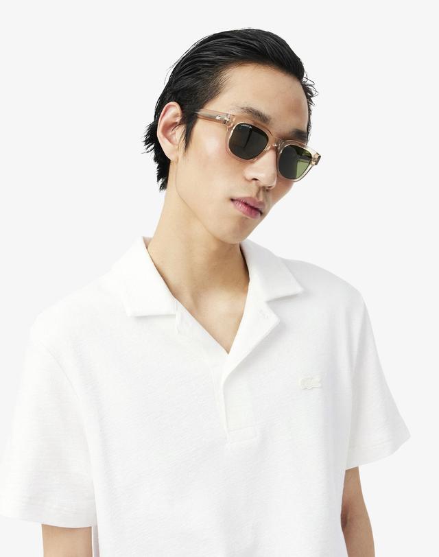 라코스테 [라코스테 공식] 남성 크레이프 반팔 폴로 셔츠 DH1969-56G 70V 착용컷