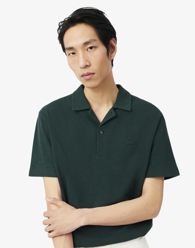 라코스테 [라코스테 공식] 남성 크레이프 반팔 폴로 셔츠 DH1969-56G AFK 착용컷