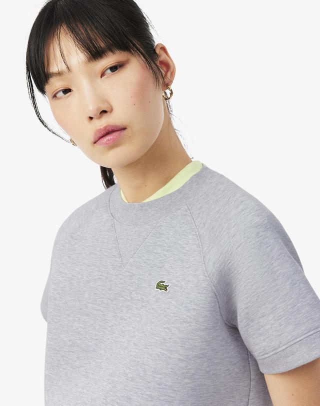 라코스테 [라코스테 공식] 여성 더블페이스 반팔 스웻셔츠 SF7461-56G CCA 착용컷