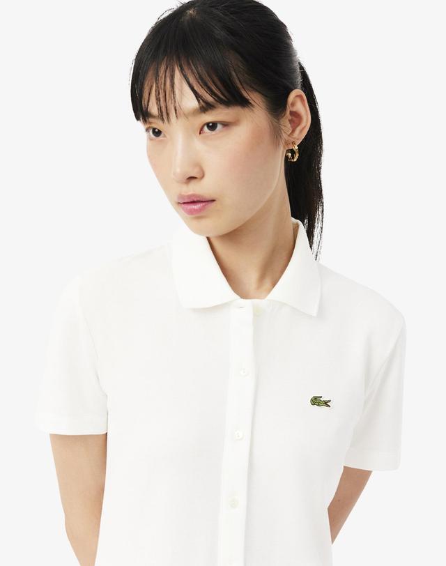 라코스테 [라코스테 공식] 여성 미니 피케 반팔 폴로 드레스 EF8839-56G 70V 착용컷