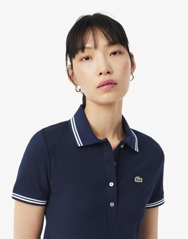 라코스테 [라코스테 공식] 여성 티핑 디테일 폴로 드레스 EF5288-56G 3UI 착용컷