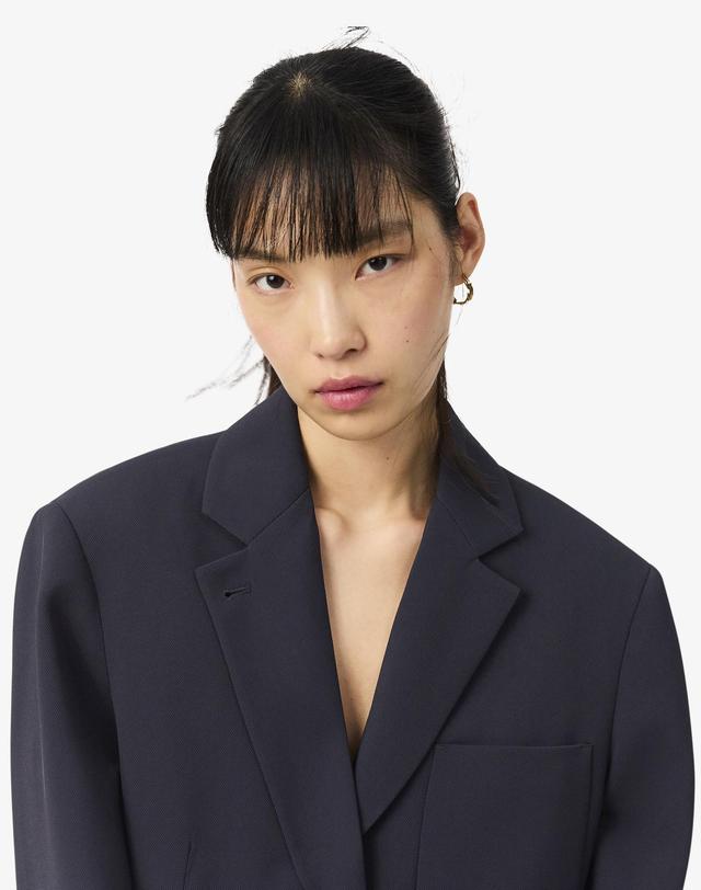 라코스테 [라코스테 공식] 여성 릴랙스핏 아이코닉 플루이드 피케 블레이저 VF8502-56G HDE 착용컷