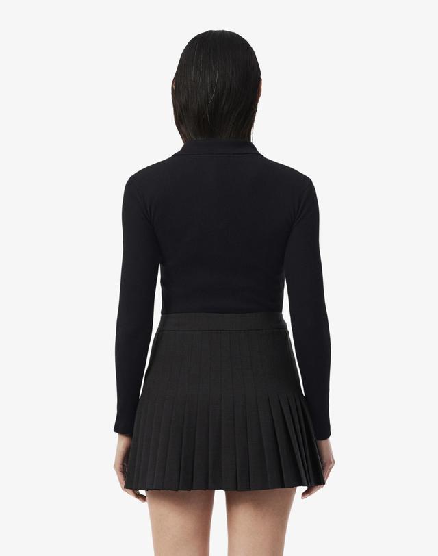 라코스테 [라코스테 공식] 여성 립조직 긴팔 폴로셔츠 DF5281-56N 031 착용컷