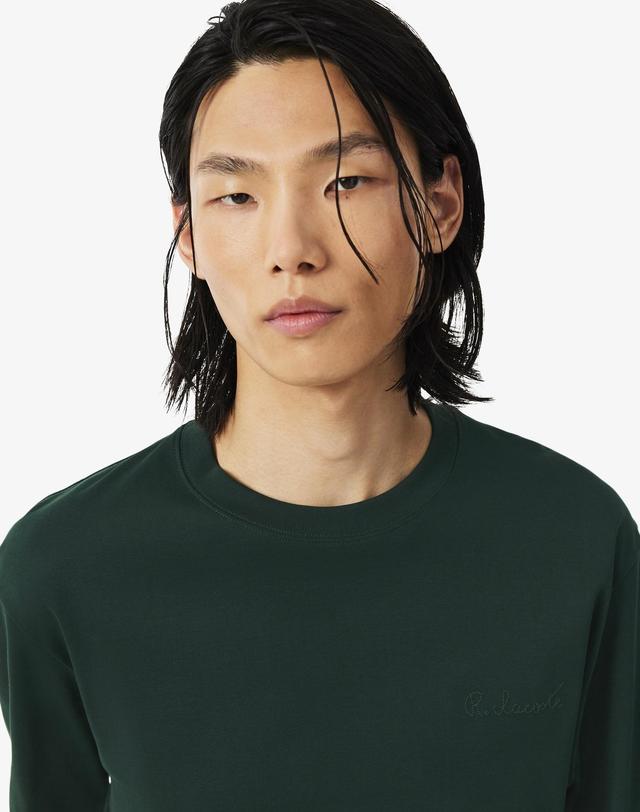 라코스테 [라코스테 공식] 남성 인터록 긴팔 티셔츠 TH1984-56N YZP 착용컷