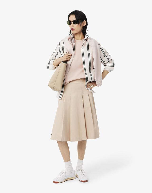 라코스테 [라코스테 공식] 여성 더블페이스 피케 스웻셔츠 SF5245-56N N6I 착용컷